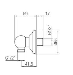 PB Classic Nosztalgikus Fali csatlakozás zuhanytömlő csatlakozó bronz 1208958332