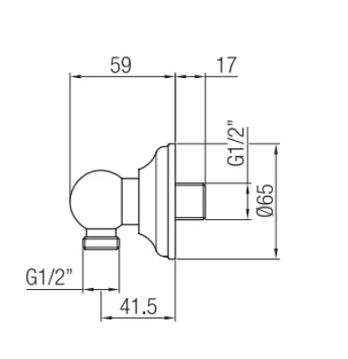 PB Classic Nosztalgikus Fali csatlakozás zuhanytömlő csatlakozó bronz 1208958332