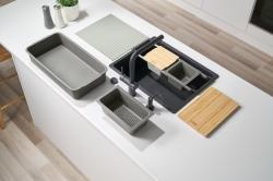 Franke Universele accessoire all-in set 5, snijplank, inzetbakje, afdruipmat en opbergbakje 112.0655.489