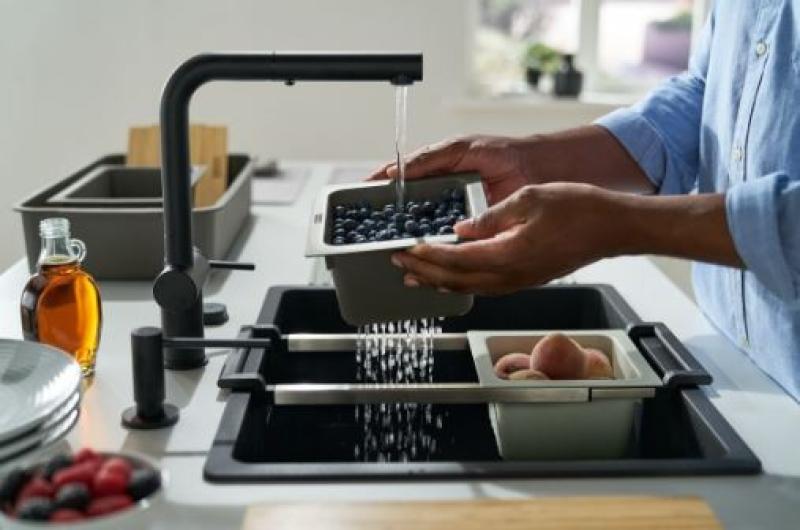 Franke Universele accessoire all-in set 5, snijplank, inzetbakje, afdruipmat en opbergbakje 112.0655.489