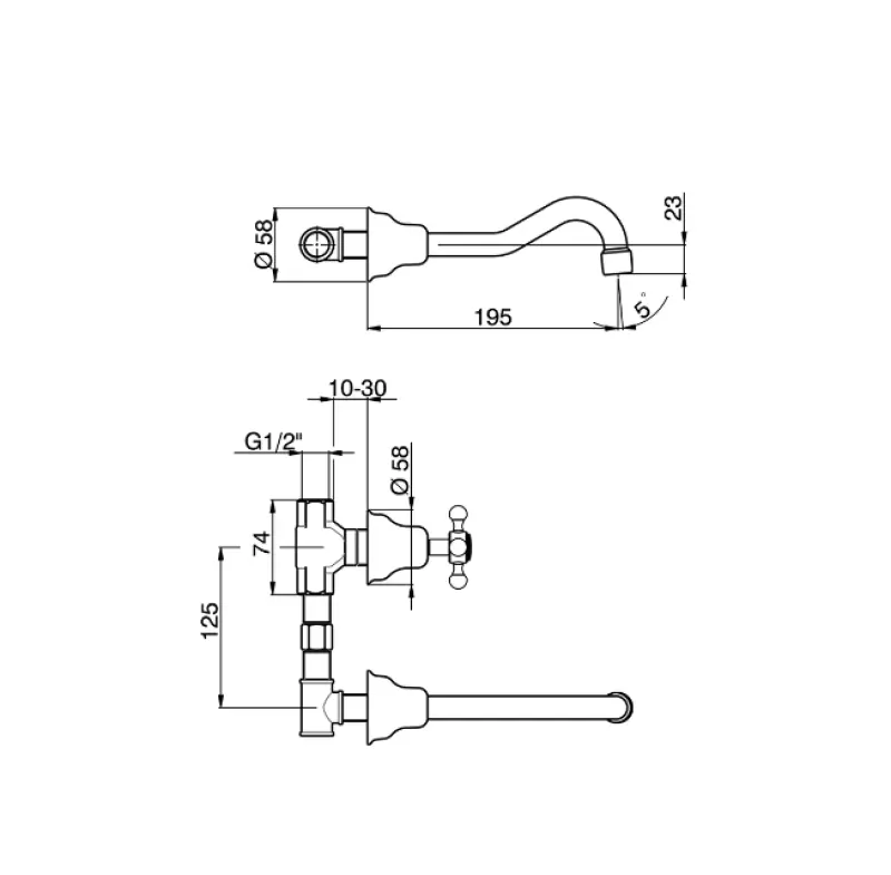Huber Victorian 3 lyukas mosdócsaptelep Bronz VT00351027