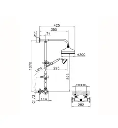 Huber Victoriai Termosztatikus Zuhanykészlet Króm 390.VT21H.CR