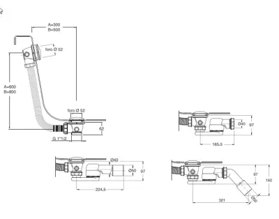 Waterevolution badafvoer met push-to-open chroom 1208958390