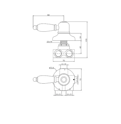 Huber Croisette Omstelcsap Arany 1/2 CS0002702G