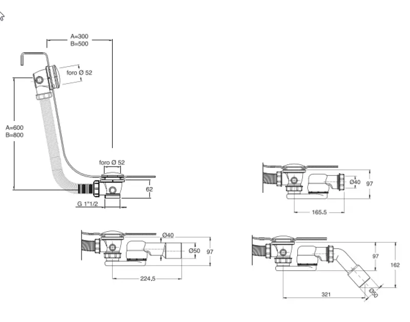 Waterevolution badafvoer met push to open PVD Lichte Goud 1208958402