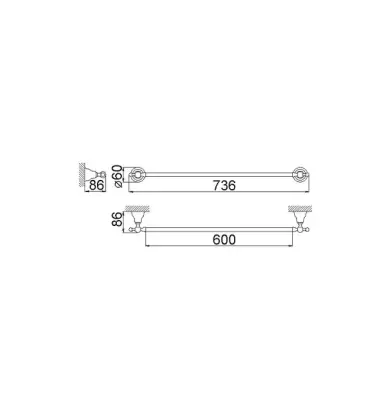 Huber Croisette Klasszikus Törölközőtartó 60cm Bronz 4014.01H.BA