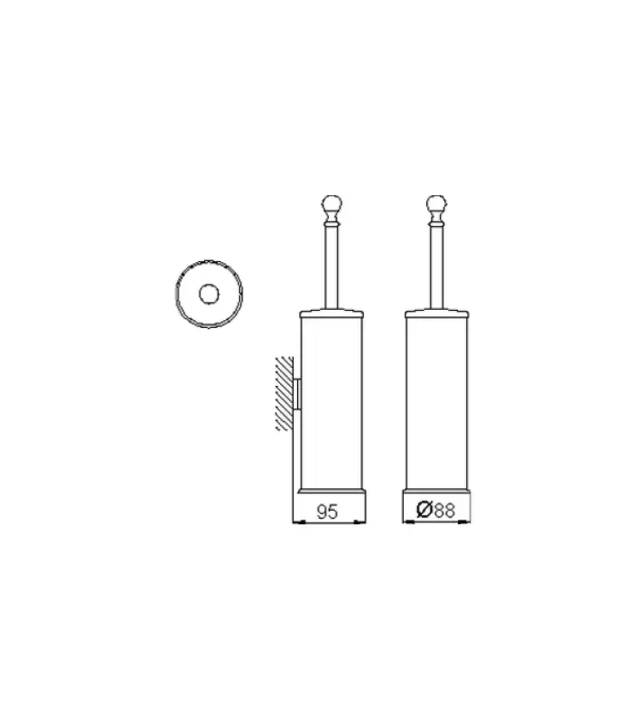 Huber Croisette Klasszikus WC-kefe tartó Bronz 4038.01H.BA