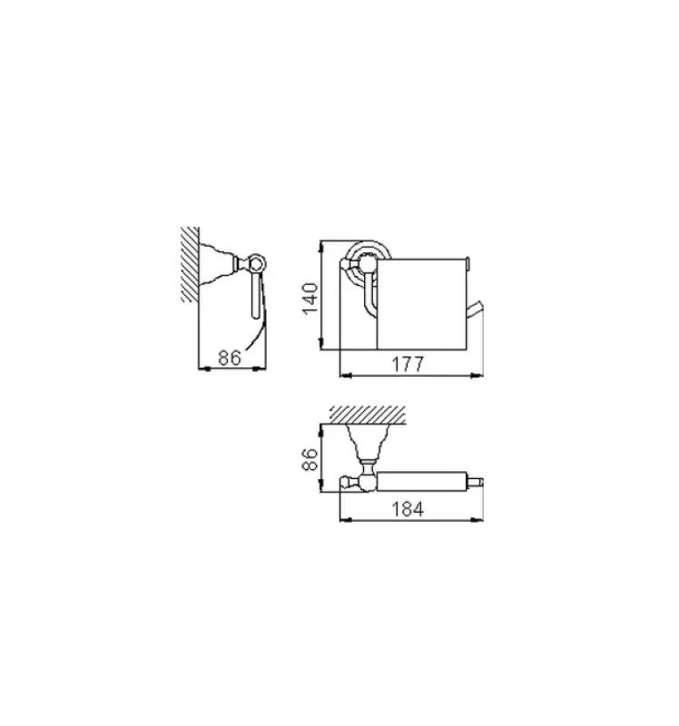 Huber Croisette Klasszikus WC-papírtartó Rozsdamentes Acél 4036.01H.AC