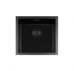 Lorreine BQ sorozat mosogató 45x45cm fekete, fekete dugóval 40BQ-T