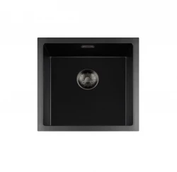 Lorreine BQ sorozat mosogató 45x45cm felépítés fekete gun metal dugóval 40BQ-T-GUNMETAL
