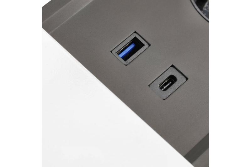 PRESTINO beépíthető asztali hosszabbító kábel, 2x schuko aljzat, USB A+C, RJ45, HDMI, 1.5m kábel, ezüst 1208958676