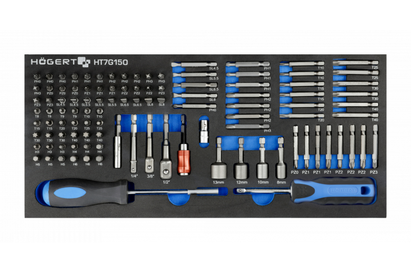 Hoegert 7 fiókos szerszámos szekrény oldalajtóval és 544 darab tartozékkal. 1208962010