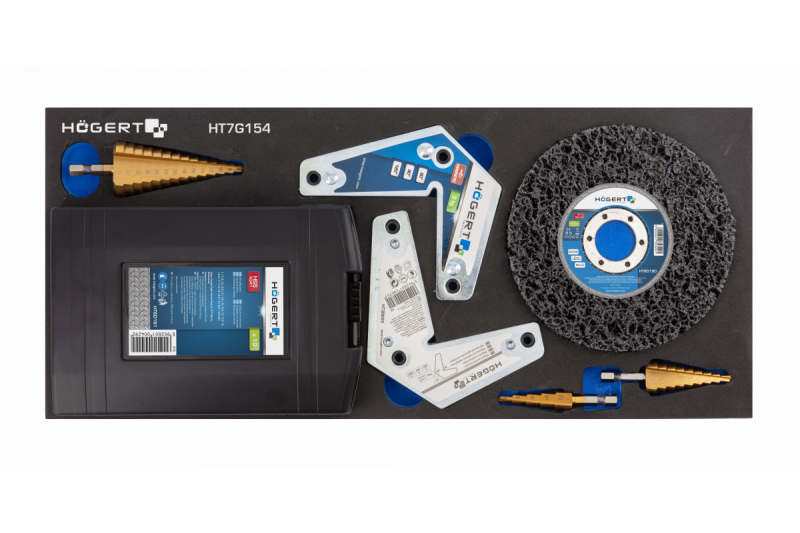 Hoegert 7 fiókos szerszámos szekrény oldalajtóval és 544 darab tartozékkal. 1208962010