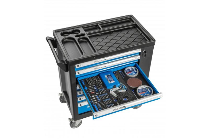 Hoegert 7 fiókos szerszámos szekrény oldalajtóval és 544 darab tartozékkal. 1208962010