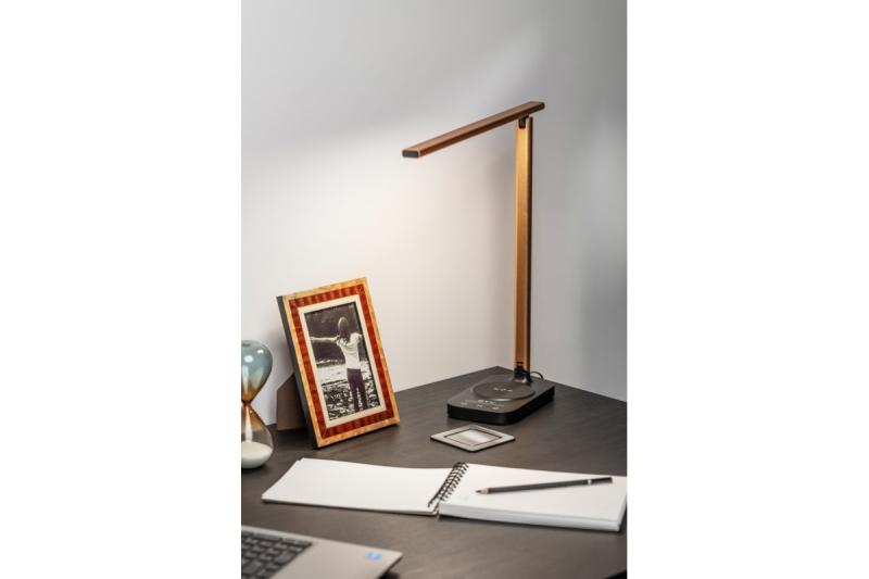 Decor Bureau lamp Bressi 8W 450lm AC220-240V 3-CCT Vezeték nélküli Töltés USB PF>0 5 RA>80 Fekete / Arany 1208962479