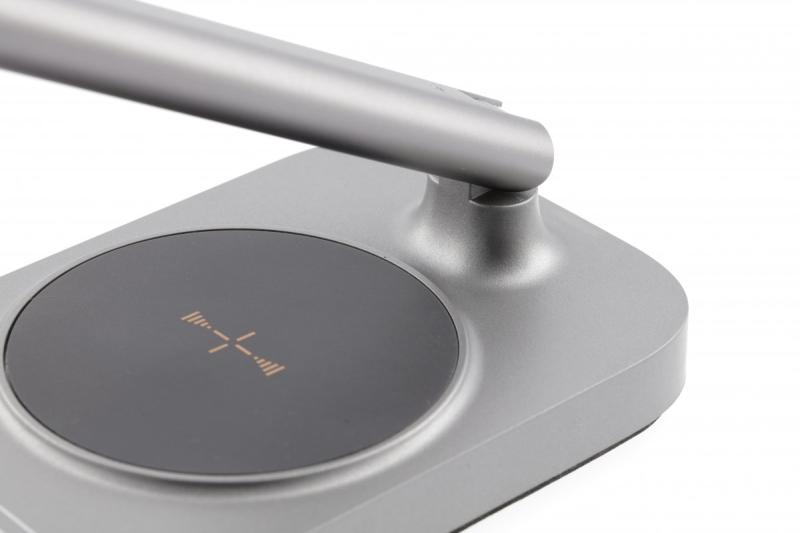 Bureau Decor lamp Bressi 8W 450lm AC220-240V 3-CCT Vezeték nélküli Töltés USB PF>0,5 RA>80 Szürke 1208962480