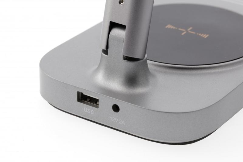 Bureau Decor lamp Bressi 8W 450lm AC220-240V 3-CCT Vezeték nélküli Töltés USB PF>0,5 RA>80 Szürke 1208962480