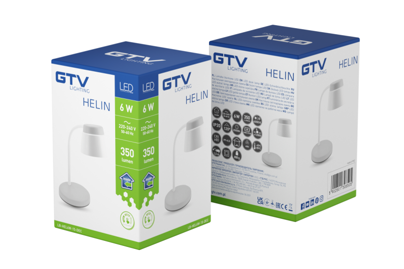 Decor Bureaulamp Helin 6W 350lm AC220-240V 3-CCT PF> 0,5 RA>80 Szürke 1208962491