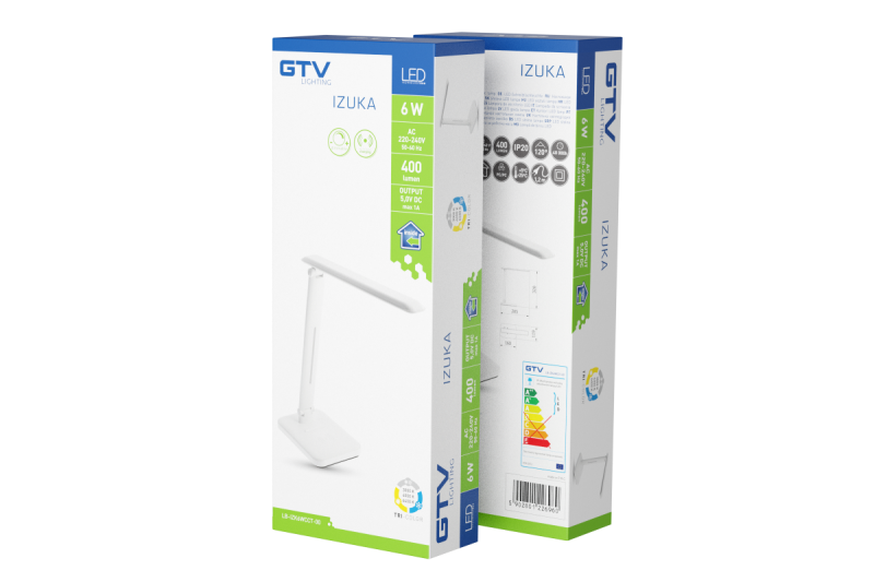 Decor IZUKA LED asztali lámpa 6W 400lm AC220-240V 50/60Hz CCT indukciós töltő fehér. 1208962496