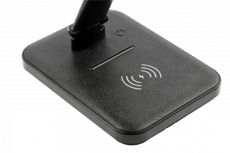 Decor IZUKA LED íróasztali lámpa 6W 400lm AC220-240V 50/60Hz CCT indukciós töltő fekete. 1208962497