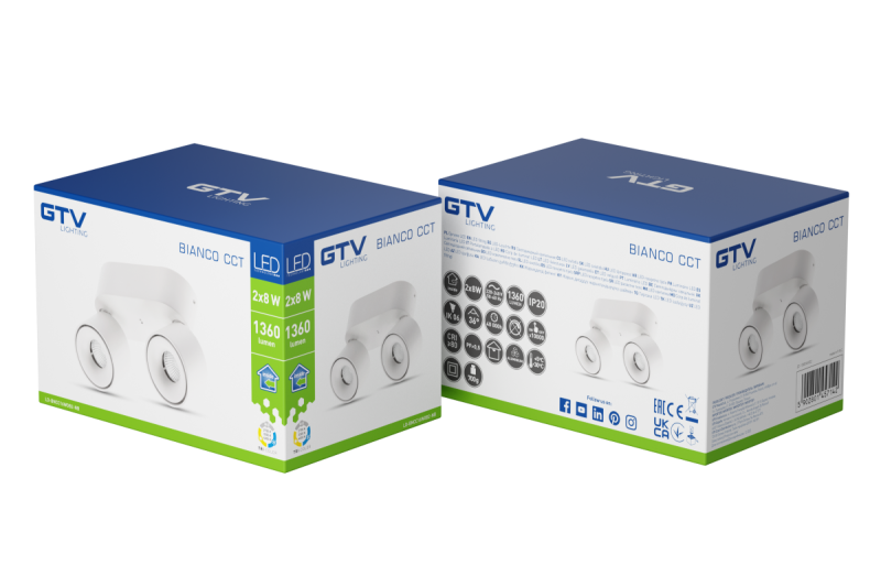 Decoreer LED armatuur BIANCO CCT 16W 680lm AC220-240V 50/60 Hz Ra≥80 IP20 36° 2700/3300/4000K kerek, fehér. 1208962673