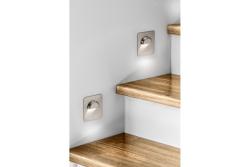 Decoreer LED traparmatuur ESCADA KA DC12V vierkante transparante kap 0,8W 70lm 4000K inox kabel 150cm
