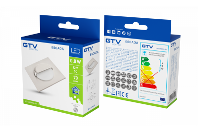 Decor LED lépcsőarmatúra ESCADA KB DC12V négyzet alakú matt üvegbúra 0,8W 70lm 4000K inox kábel 150cm.
