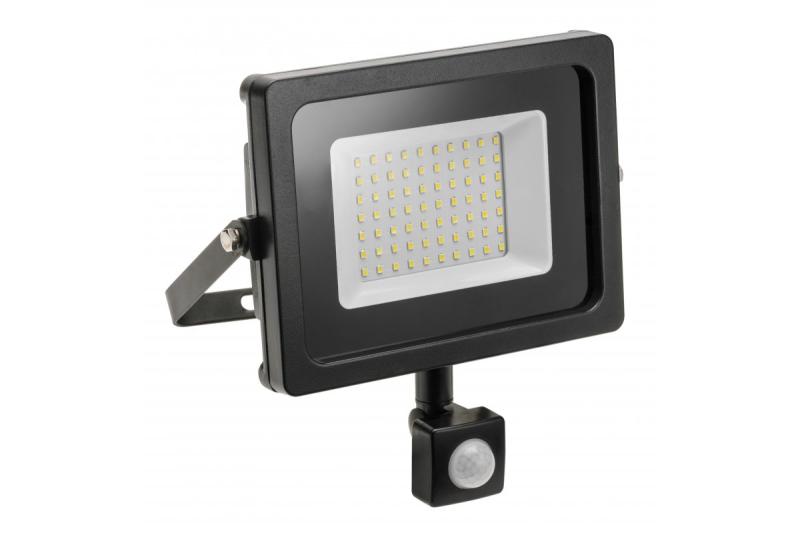 LED árvízfény iNEXT mozgásérzékelővel 50W 4000lm, PF>0,9, RA>80, IP65, 120°, 6400K, fekete test 1208962862