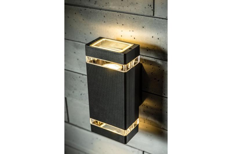 Wanddecoratie-armatuur met twee richtingen NESSA GU10 MAX.2x50W IP54 AC220-240V 50/60Hz zwart. 1208963007