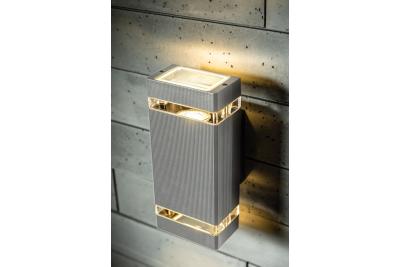 Dekor Fali lámpatest két irányban NESSA GU10 MAX. 2x50W IP54 AC220-240V 50/60Hz szürke. 1208963008