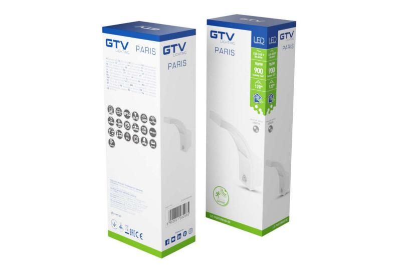 Decor LED lámpatest PARIS mozgásérzékelővel 10W 900lm IP54 AC220-240V 50/60Hz 140° 9m 4000K fehér. 1208963095