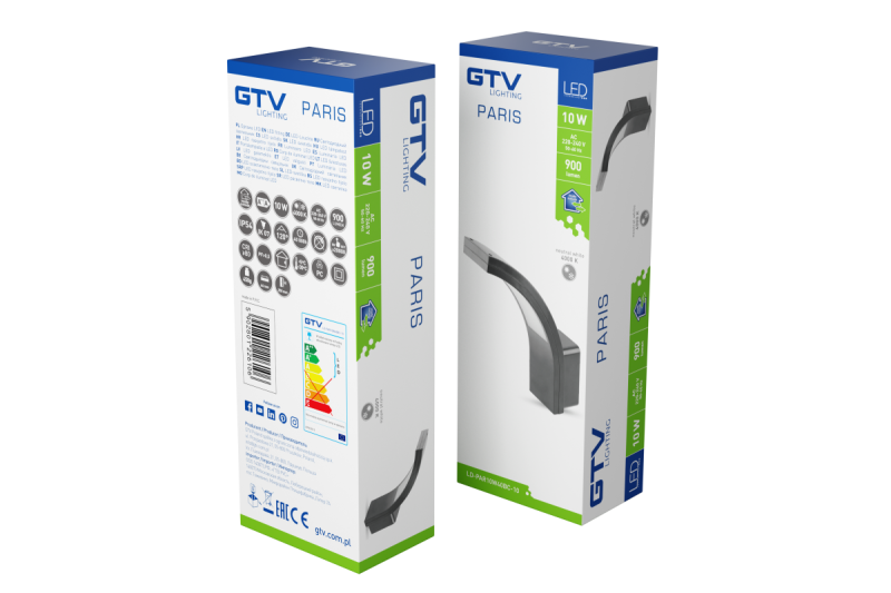 Decor PARIS LED-lámpa 10W 900lm IP54 AC220-240V 50/60Hz 140° 4000K szürke 1208963098