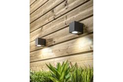 Decorgevelarmatuur met eenrichtingsverkeer TIAGO KW GU10 MAX.35W IP54 AC220-240V 50/60Hz zwart. 1208963206