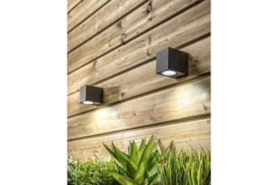 Decorgevelarmatuur met eenrichtingsverkeer TIAGO KW GU10 MAX.35W IP54 AC220-240V 50/60Hz zwart. 1208963206