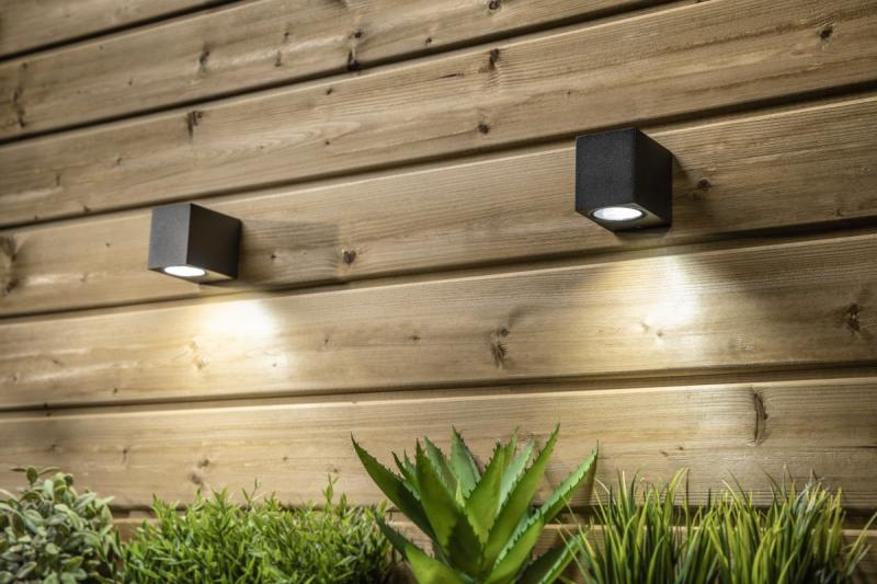 Decorgevelarmatuur met eenrichtingsverkeer TIAGO KW GU10 MAX.35W IP54 AC220-240V 50/60Hz zwart. 1208963206