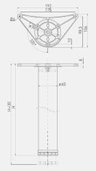 Leg 60x710 (black)  mounting drt09 new version 1208963584