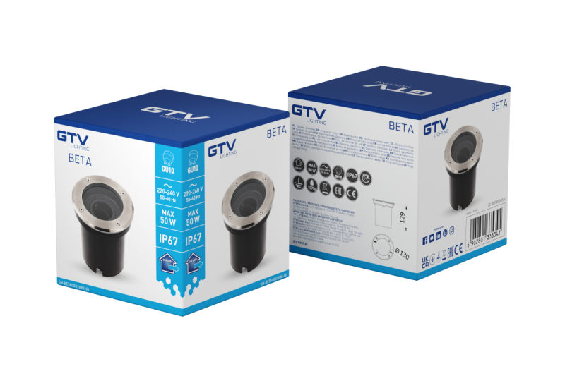 Decor INRUN LUMINAIRE BETA-O állítható szöggel max. 50 W GU10 IP67 AC220-240V 50/60Hz inox. 1208963698