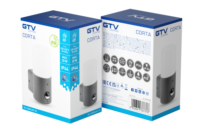 Decor Tuinarmatuur CORTA-AU PIR E27 MAX.25W IP44 AC220-240V 50-60Hz fali lámpa felső grafit. 1208963858