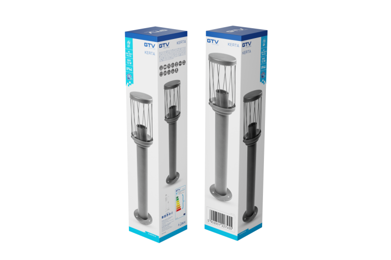 Décor KERTA-P 50 kerti lámpa E27 MAX.12W IP44 AC220-240V 50-60Hz grafitszínű oszlop 1208963907