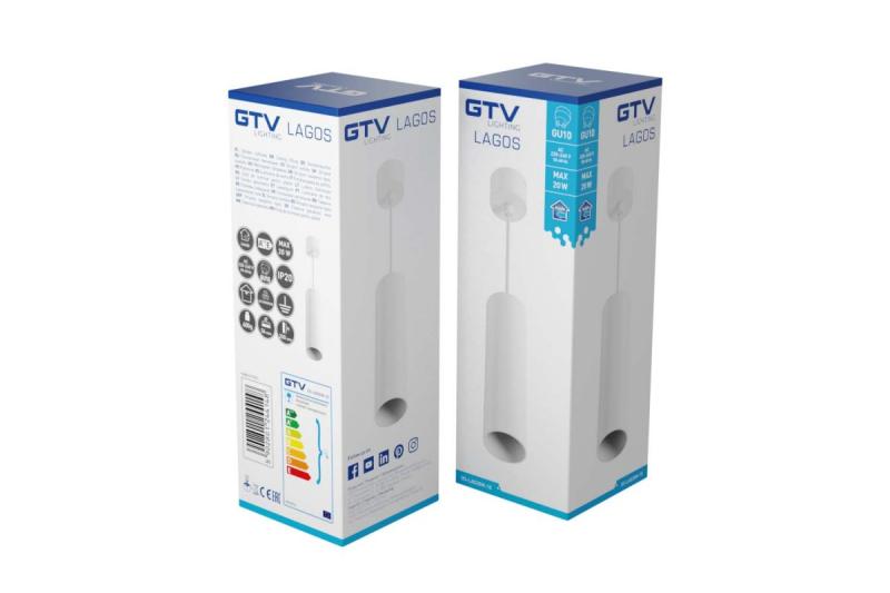 Dekor Opgehangen armatuur LAGOS GU10 aluminium IP20 max. 20W fehér 1208963910