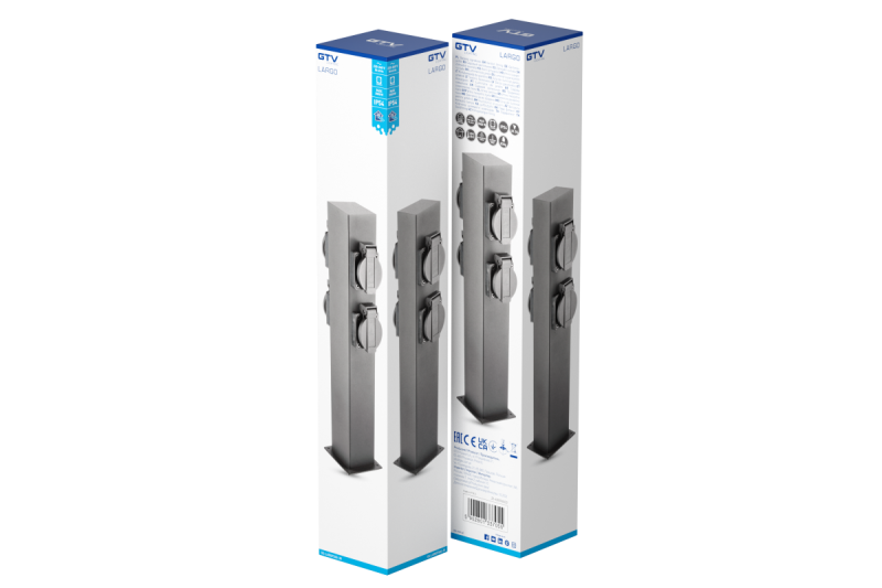 Decor Kerti Oszlop LARGO-P 36 IP44 AC220-240V 50-60Hz 4*schuko aljzat max. 3500W oszlop grafit. 1208963917