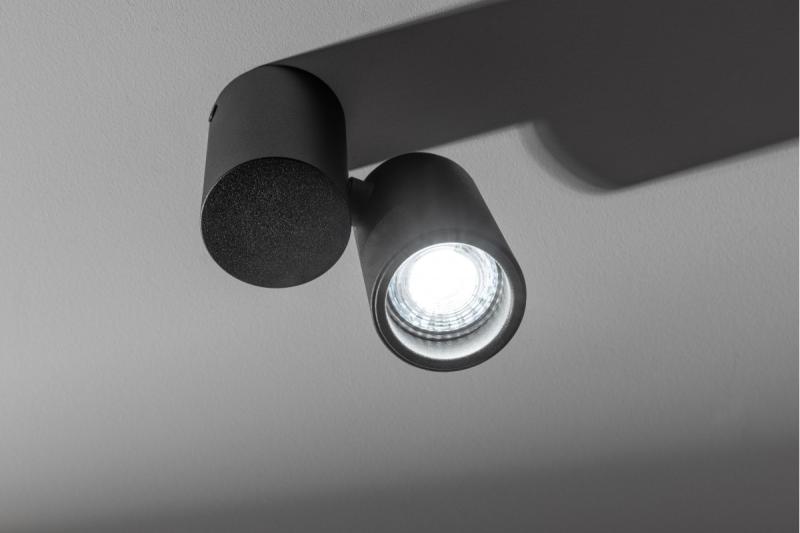 Sier Plafondarmatuur LUPO aluminium 11.6x5.6x11.5 IP20 1*GU10 max. 50W kerek fekete. 1208963928