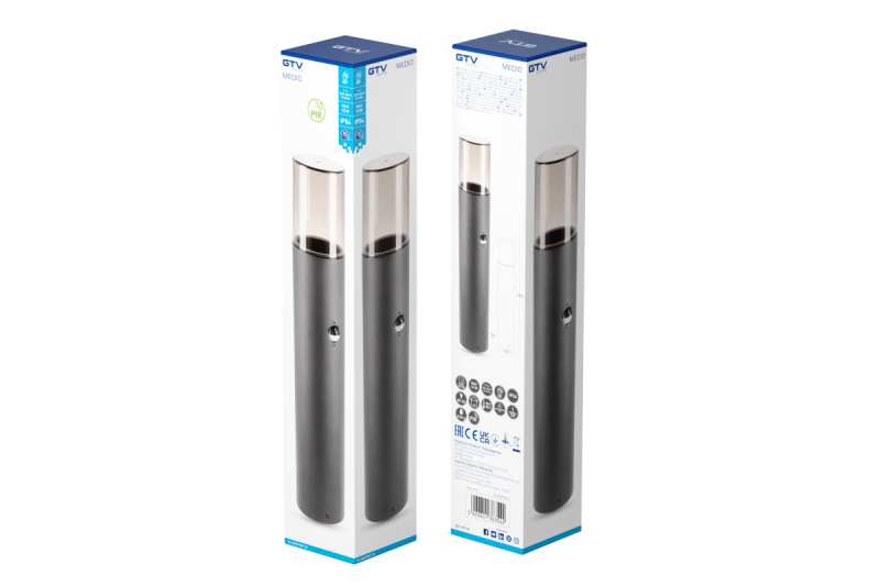 Decor Tuinverlichting MEDIO-P 50 PIR E27 MAX.15W IP54 AC220-240V 50-60Hz grafiet paal. 1208963940