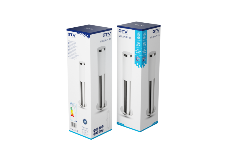 Tuinverlichting Decor MILAN-P 45 E27 MAX.40W IP44 AC220-240V 50-60Hz rozsdamentes acél oszlop. 1208963944