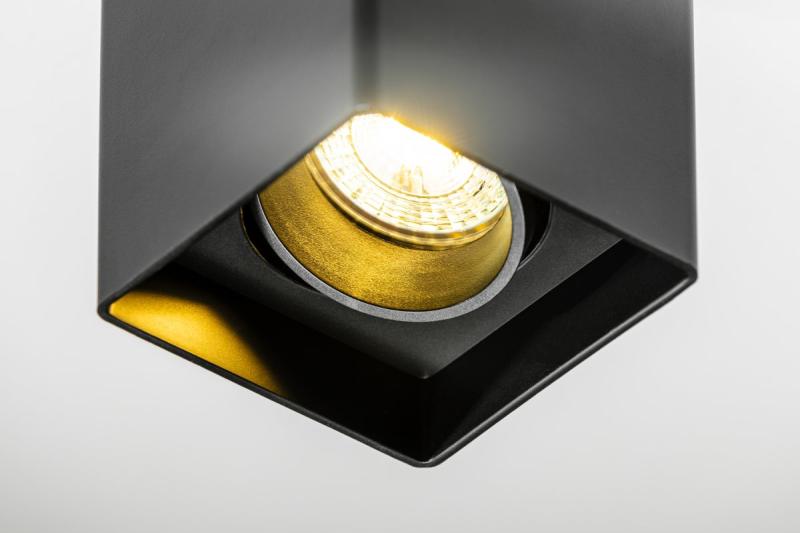 Decorlámpa mennyezeti lámpatest RESTO PC 80x80x125mm IP20 max 20W négyzet alakú fekete. 1208963987