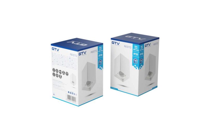 Decor Plafondlamp armatuur RESTO PC 80x80x125mm IP20 max 20W négyzet alakú fehér. 1208963988