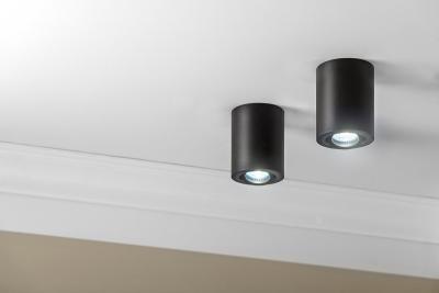 Decor Lamp opbouwmontage SENSA aluminium 85x115 IP20 max 50W ronde zwarte behuizing. 1208964004