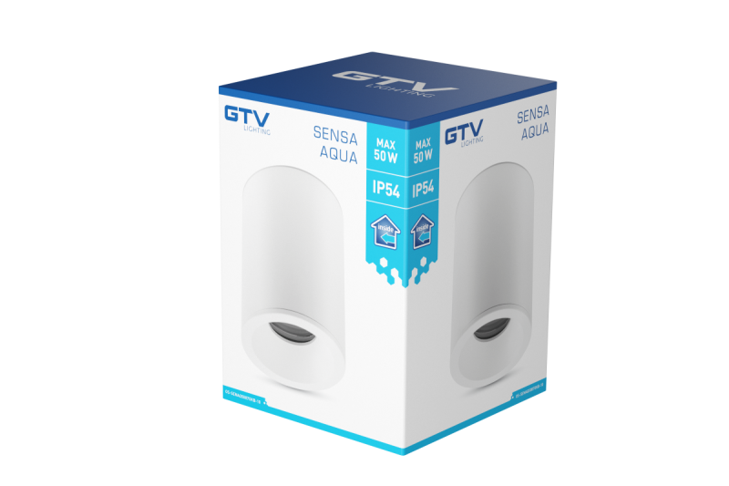 Decor SENSA AQUA mennyezeti lámpa alumínium 85x115 IP54 max 50W kör alakú fehér. 1208964007