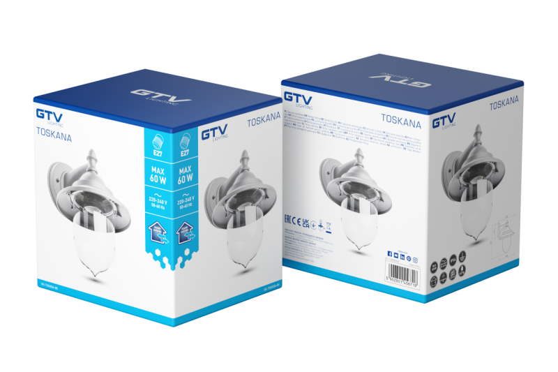 Decor Kerti világítás TOSKANA-AD E27 MAX.60W IP54 AC220-240V 50-60Hz egyszerű fali lámpa szürke. 1208964027