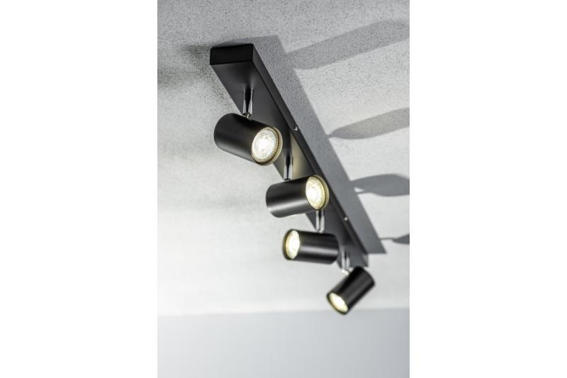 Decor Plafondlámpa VENETO IP20 max. 20W 4 x GU10 kerek fekete. 1208964042